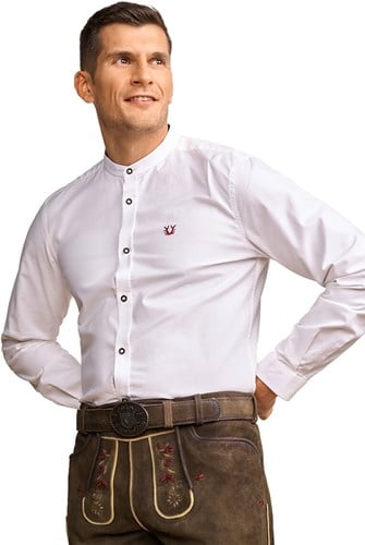 Ryan Tiroler Trachten Overhemd Wit/Rood