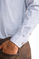 Trachten Overhemd Yannik Blauw - 100% Katoen (detail mouw 1)