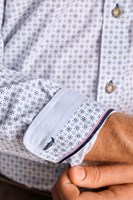 Trachten Overhemd Yannik Blauw - 100% Katoen (detail mouw)