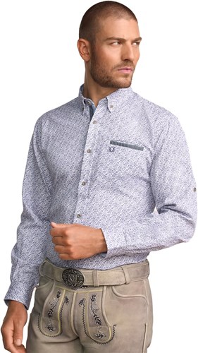 Matthew Trachten Overhemd Wit-Blauw