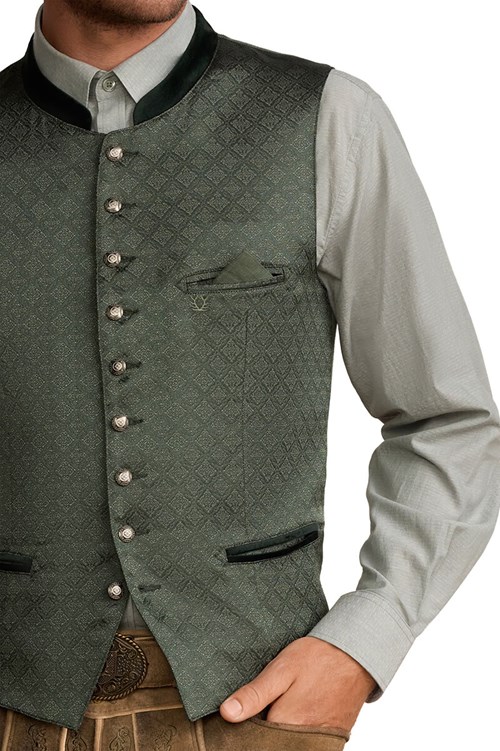 Tiroler Trachten Vest Jöran Groen (detail)