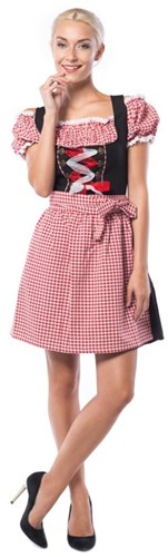 Dirndl Anne-Ruth voor dames (Rood - Zwart)
