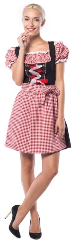 Dirndl Anne-Ruth voor dames (Rood - Zwart)