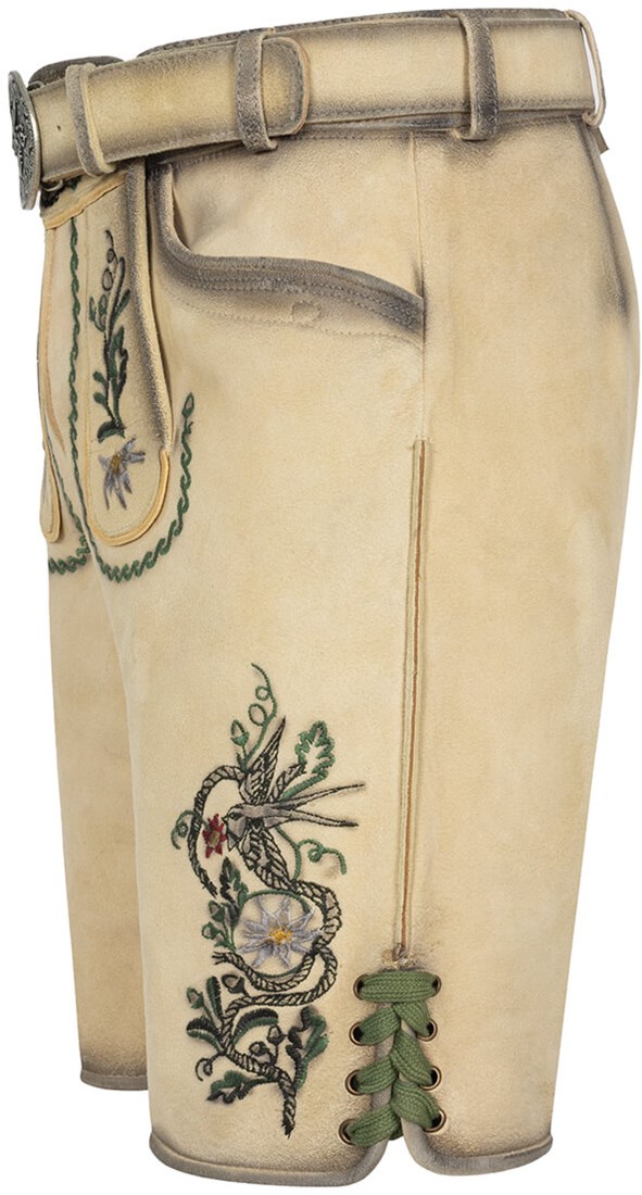 Lederhose Geitenleer Darian Beige met Riem