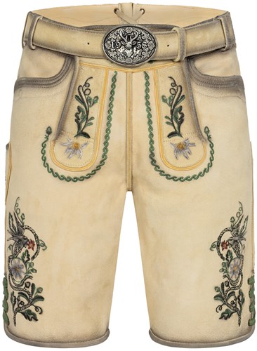 Lederhose Geitenleer Darian Beige met Riem