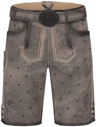 Benni Lederhose Geitenleer Grijs Met Riem