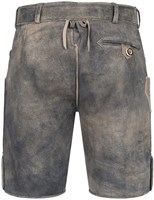 Geitenleer Lederhose Berno Grijs met Riem (achterkant)