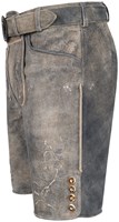 Geitenleer Lederhose Berno Grijs met Riem (linker zijkant)