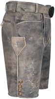 Geitenleer Lederhose Berno Grijs met Riem (rechter zijkant)