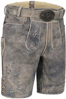 Geitenleer Lederhose Berno Grijs met Riem (rechts voor)