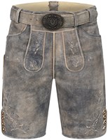 Berno Geitenleer Lederhose Grijs met Riem