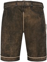 Geitenleer Lederhose Waris Bruin met Riem (achterkant)