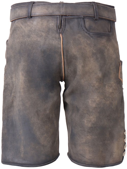 Geitenleer Lederhose Volker Grijs met Riem (achterkant)