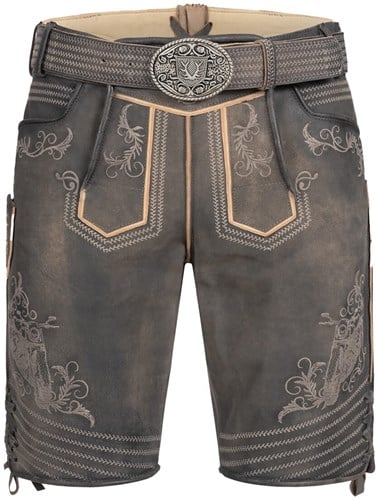 Lederhose Geitenleer Zac Bruin met Riem