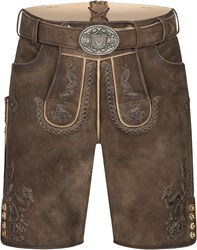 Geitenleren Lederhose Sean Bruin met Riem