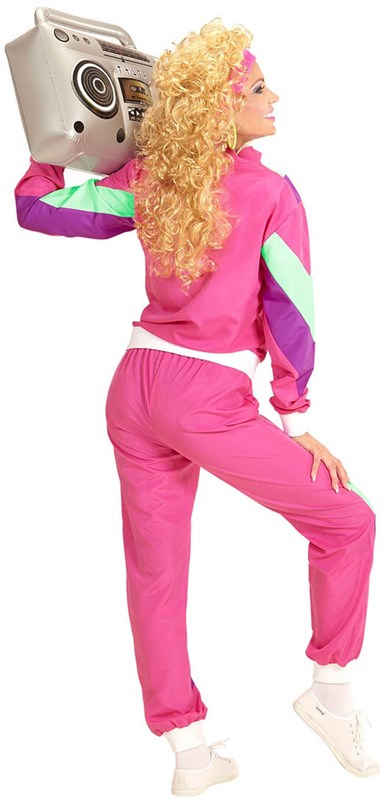 Jaren 80 Trainingspak Roze voor dames (achterkant)