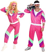 Jaren 80 Trainingspak Roze voor dames (man en vrouw)