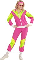 Jaren 80 Trainingspak Roze-Geel-Groen voor dames (3)