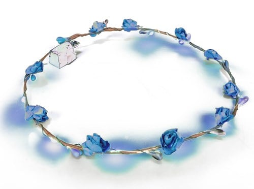 Haarband Bloemen Blauw met LED-lampjes