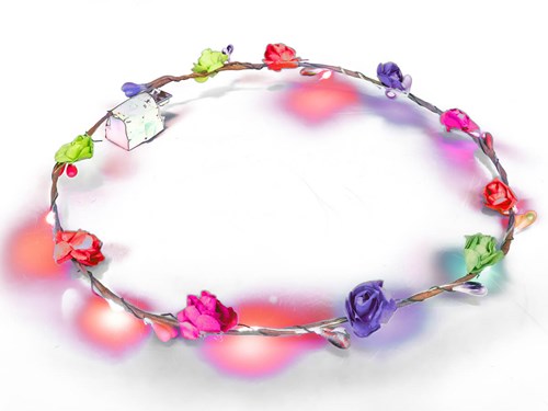 Haarband Bloemen Multi met LED-lampjes