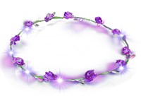 Haarband Bloemen Paars met LED-lampjes