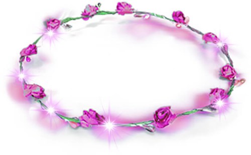 Haarband Bloemen Pink met LED-lampjes