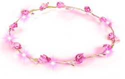Haarband Bloemen Roze met LED-lampjes