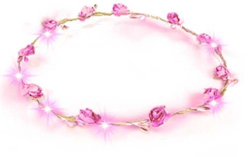 Haarband Bloemen Roze met LED-lampjes