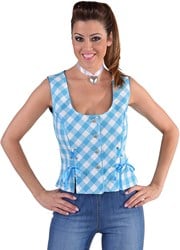 Turquoise/Witte Tiroler Mieder voor dames