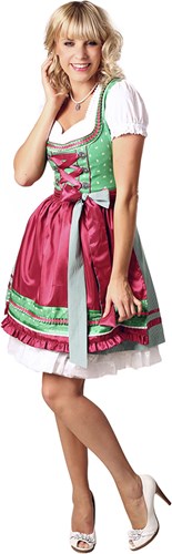 Dames Dirndl Lorena Luxe Groen/Pink (50cm) 