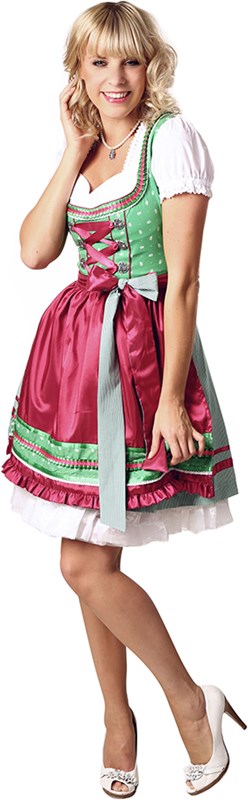 Dames Dirndl Lorena Luxe Groen/Pink (50cm) 