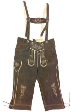 Lichtbruin Lederhose Lang (rundleer)