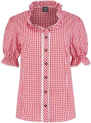 Trachtenblouse voor Dames Rood/Wit (100% katoen)