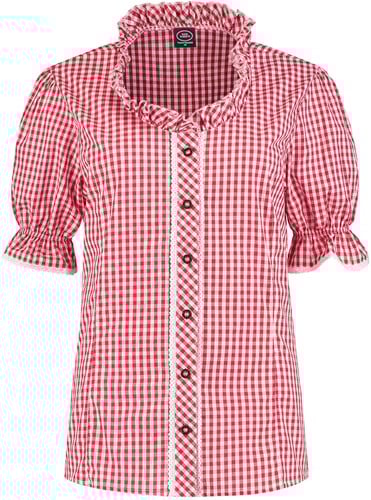Trachtenblouse voor Dames Rood/Wit (100% katoen)