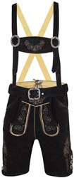 Korte Lederhose Zwart met Riem (Rund)