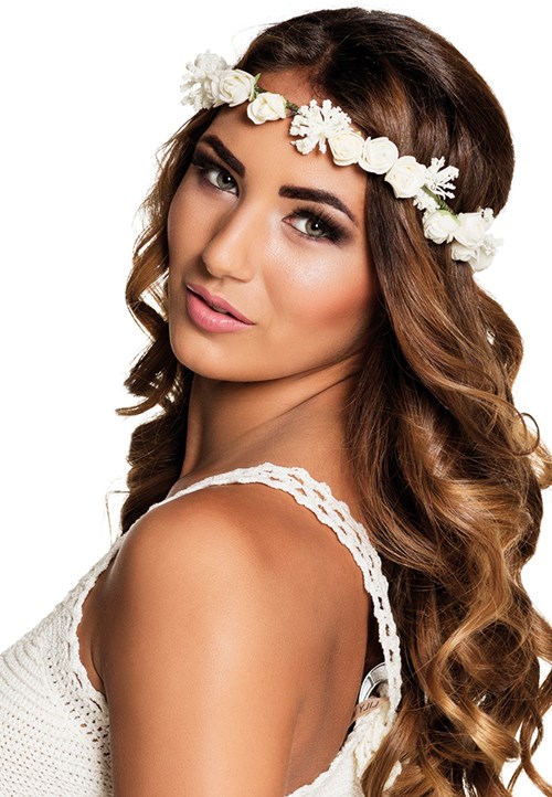 Hoofdbandje met Witte Bloemen-2