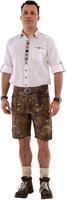 Heren Lederhose Geitenleer Kort Luxe Eikenbruin
