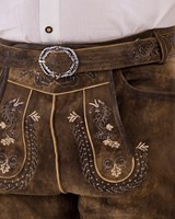 Heren Lederhose Geitenleer Kort Luxe Eikenbruin-2
