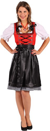Dirndl Jurk Laura Rood/Zwart