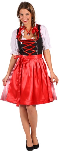 Dirndl Jurk Laura Zwart/Rood