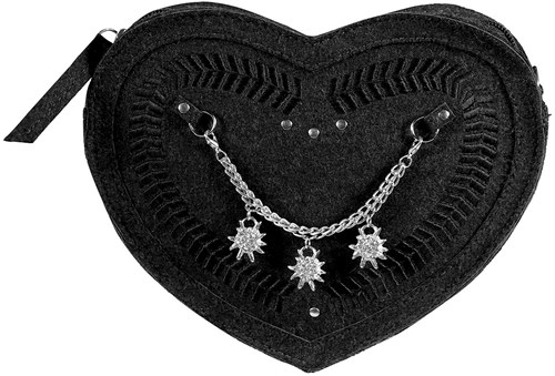 Oktoberfest Tasje Hartje Zwart met Ketting