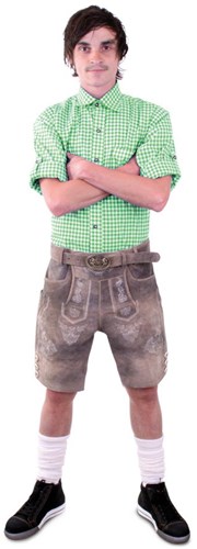 Korte Heren Lederhose Runderleer Antiek Bruin