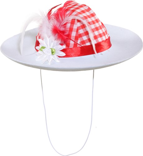 Rood/Witte Tiroler Hoed voor dames