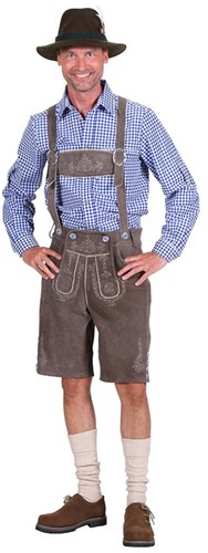 Lederhose Kort Grijs Heren (Rundleer) 