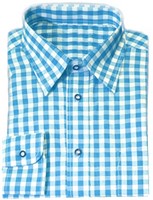 Luxe Turquoise Tiroler Overhemd (katoenen polyester)