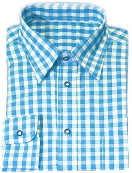 Luxe Turquoise Tiroler Overhemd (katoenen polyester)