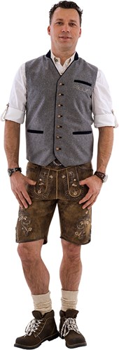 Luxe Lichtgrijze Tiroler Trachten Vest (Wol)