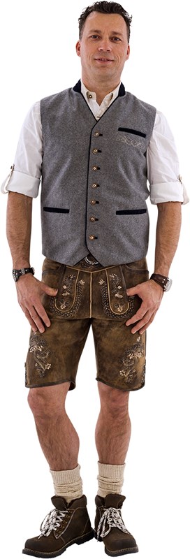 Luxe Lichtgrijze Tiroler Trachten Vest (Wol)