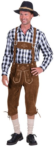Kniebund Bruin Lederhose (rundleer) 