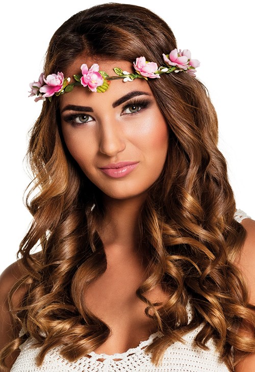 Hoofdbandje met Roze Bloemen-2